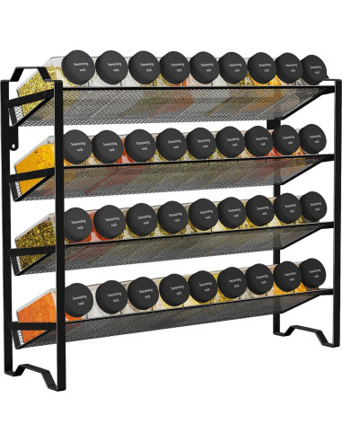 Organizador de Especias 4 Niveles Simple Trending Negro
