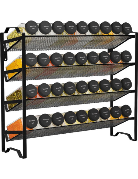 Organizador de Especias 4 Niveles Simple Trending Negro
