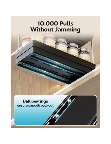 Estante de especias extraíble Nieifi 11 cm negro 2 niveles