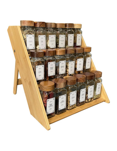 Organizador de especias Sholramo de bambú 3 niveles 30x30 cm
