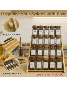 Organizador de especias Sholramo de bambú 3 niveles 30x30 cm 2