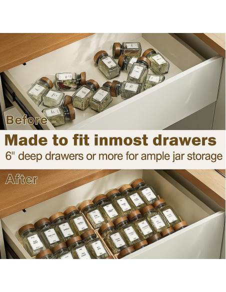 Organizador de especias Sholramo de bambú 3 niveles 30x30 cm