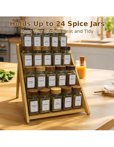 Organizador de especias Sholramo de bambú 3 niveles 30x30 cm