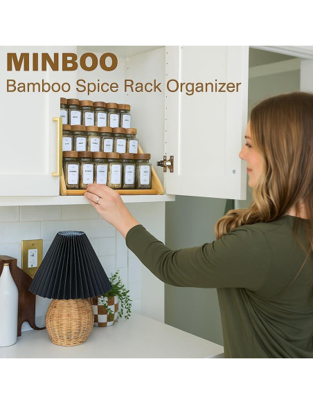 Organizador de especias Sholramo de bambú 3 niveles 30x30 cm