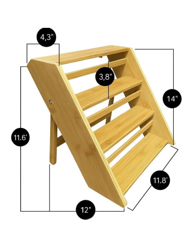 Organizador de especias Sholramo de bambú 3 niveles 30x30 cm