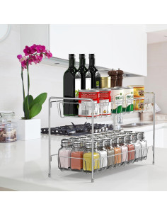 Organizador de Especias 2 Niveles Simple Houseware Cromo 2