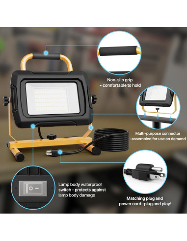 Luz de Trabajo LED HYPERLITE 50W 5000 Lúmenes Impermeable