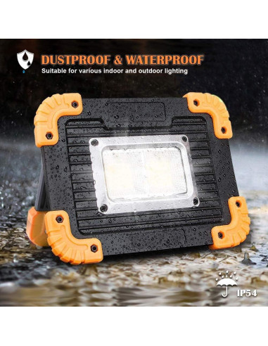 Luz de Trabajo LED FOSFIS 1500LM Recargable Impermeable 2Packs