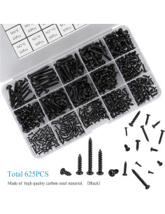 Kit de Tornillos Autoperforantes M2 M3 M4 625 Pcs HanTof 2