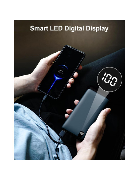 Banco de Energía IXNINE 26800mAh Carga Rápida 4 Salidas LED Azul