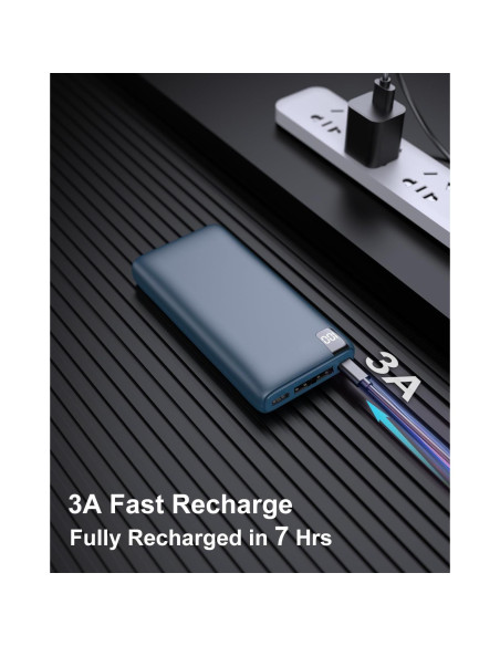Banco de Energía IXNINE 26800mAh Carga Rápida 4 Salidas LED Azul