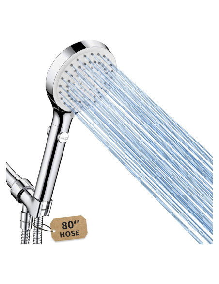 Cabezal de Ducha FASDUNT Cromo 6 Modos 80" Manguera