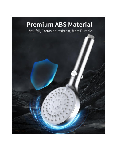 Cabezal de Ducha FASDUNT Cromo 6 Modos 80" Manguera