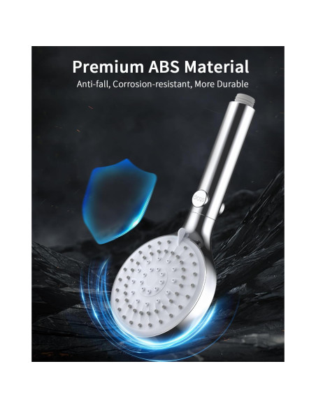 Cabezal de Ducha FASDUNT Cromo 6 Modos 80" Manguera