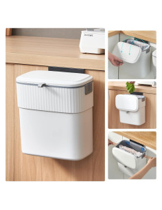 Cubo de Basura Colgante ELPHECO 9.5L con Tapa para Cocina