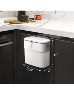 Cubo de Basura Colgante ELPHECO 9.5L con Tapa para Cocina 2