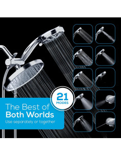 Cabezal de Ducha Doble SparkPod 8'' Cromo Pulido 21 Modos 2