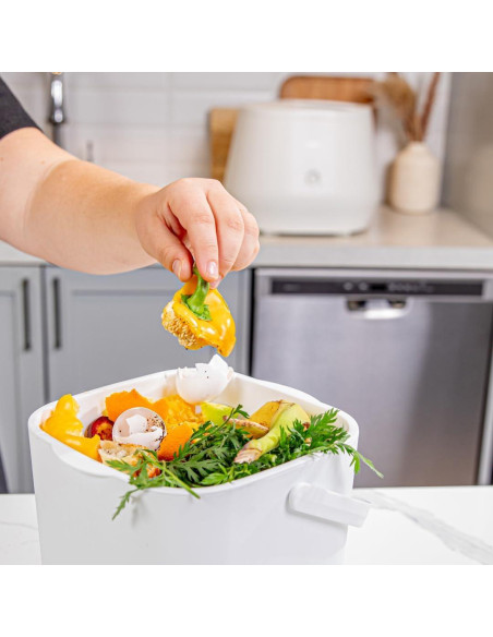 Lomi Compost Bin 4L Negro - Encimera Sin Olores Fácil Limpieza