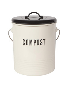 Cubo de Compostaje Vintage Ahora Diseños 4.73L Acero