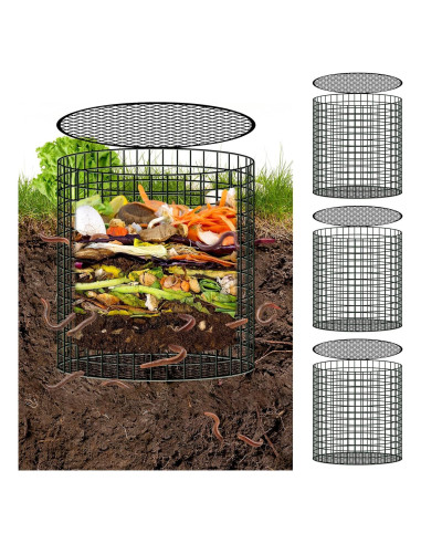 3 Contenedores de Compostaje de Gusanos U0U 30x30 cm