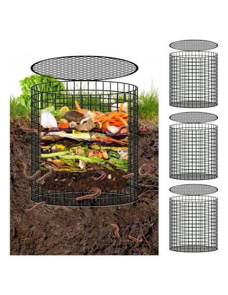 3 Contenedores de Compostaje de Gusanos U0U 30x30 cm