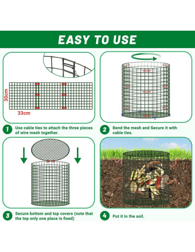 3 Contenedores de Compostaje de Gusanos U0U 30x30 cm