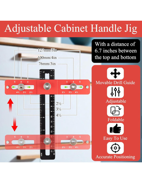 Plantilla de Perforación Ajustable ONLYFU para Gabinete Plantilla de Perforación Ajustable ONLYFU para Gabinete