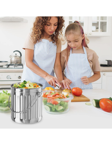 Cubo de Compostaje OGGI 3.8L Acero Inoxidable con Filtro