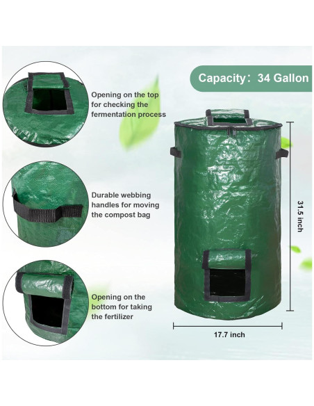 Bolsa de Compostaje MyLifeUNIT 34 Galones Verde