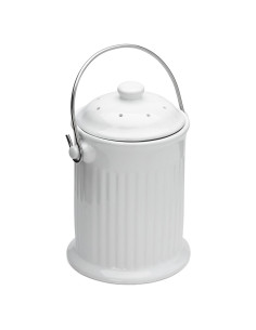 Bin de Compostaje Fox Run 74941 Cerámica Blanca 0.8L