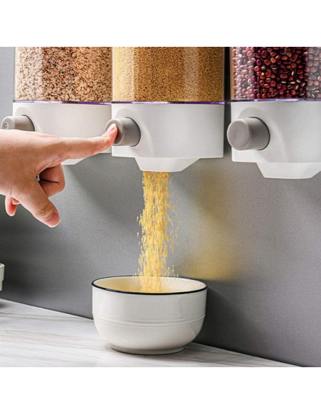 Dispensador de arroz Kichvoe 1L montado en la pared