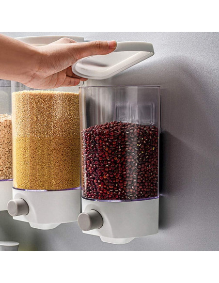 Dispensador de arroz Kichvoe 1L montado en la pared