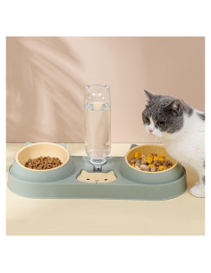 Tazones Triples para Gatos Mltao con Dispensador de Agua