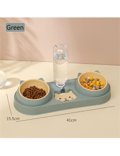 Tazones Triples para Gatos Mltao con Dispensador de Agua 2