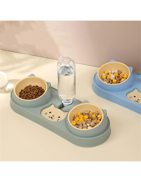 Tazones Triples para Gatos Mltao con Dispensador de Agua