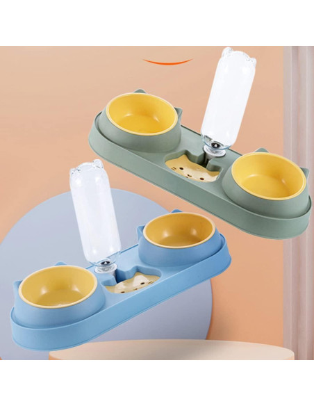 Tazones Triples para Gatos Mltao con Dispensador de Agua