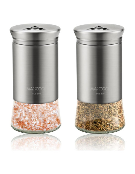 Juego de Saleros y Pimenteros MAXCOOK 120 ml Acero Inoxidable