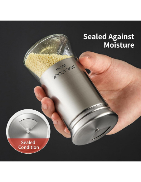 Juego de Saleros y Pimenteros MAXCOOK 120 ml Acero Inoxidable