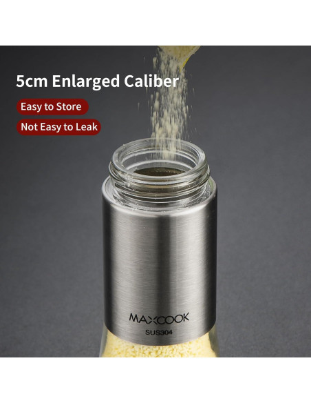 Juego de Saleros y Pimenteros MAXCOOK 120 ml Acero Inoxidable