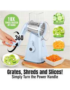 Rallador de Queso Rotativo EMSON 3 Cuchillas Acero Inoxidable 2