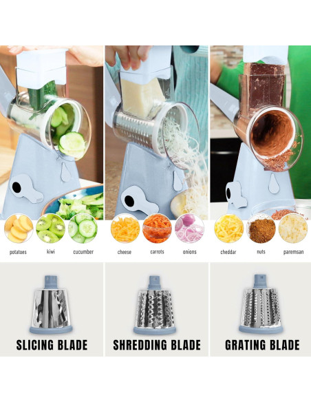Rallador de Queso Rotativo EMSON 3 Cuchillas Acero Inoxidable
