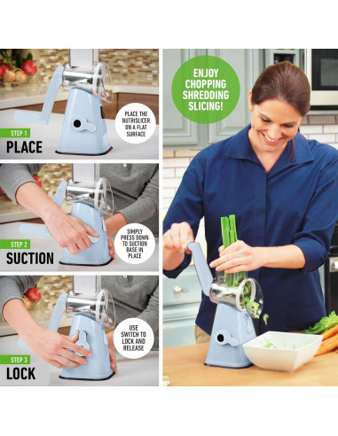 Rallador de Queso Rotativo EMSON 3 Cuchillas Acero Inoxidable