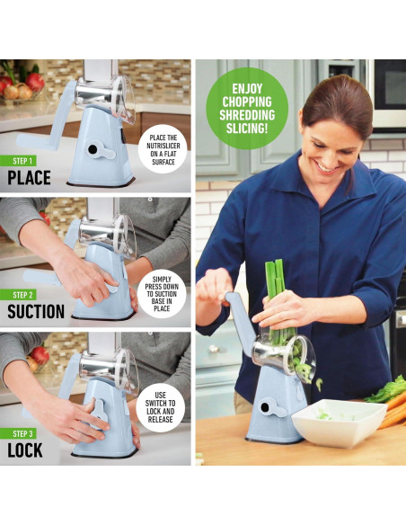 Rallador de Queso Rotativo EMSON 3 Cuchillas Acero Inoxidable