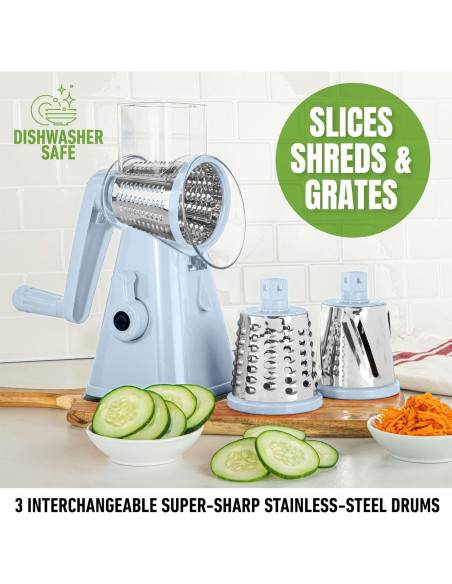 Rallador de Queso Rotativo EMSON 3 Cuchillas Acero Inoxidable