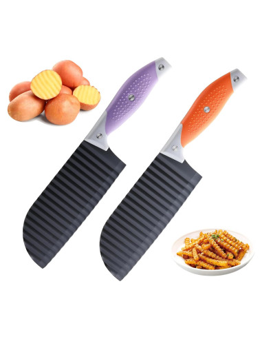 Cuchillo Cortador de Ondas JJOO 2 PCS Acero Inoxidable 15.75 cm