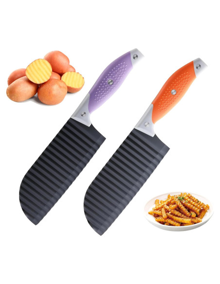 Cuchillo Cortador de Ondas JJOO 2 PCS Acero Inoxidable 15.75 cm