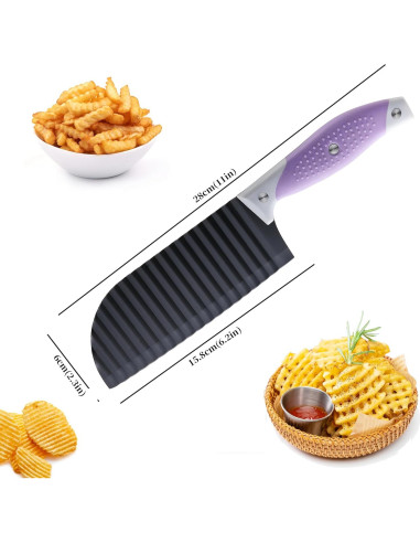 Cuchillo Cortador de Ondas JJOO 2 PCS Acero Inoxidable 15.75 cm