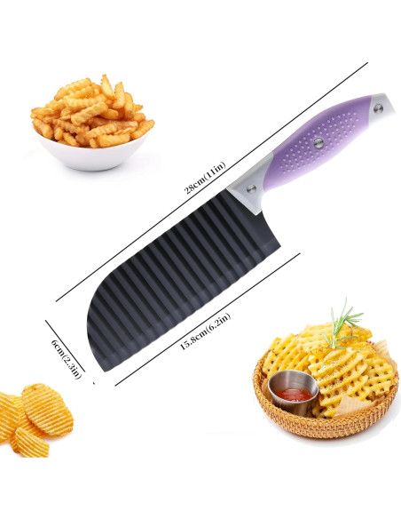 Cuchillo Cortador de Ondas JJOO 2 PCS Acero Inoxidable 15.75 cm