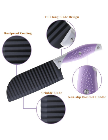 Cuchillo Cortador de Ondas JJOO 2 PCS Acero Inoxidable 15.75 cm