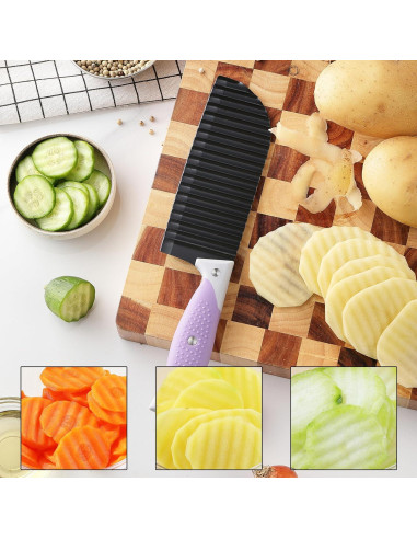 Cuchillo Cortador de Ondas JJOO 2 PCS Acero Inoxidable 15.75 cm